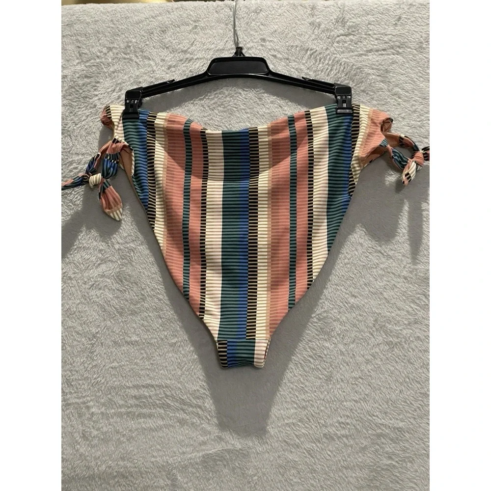 O'Neill‎ Juniors' Kendari Striped Encinitas Side-Tie Bikini Bottoms Size XL